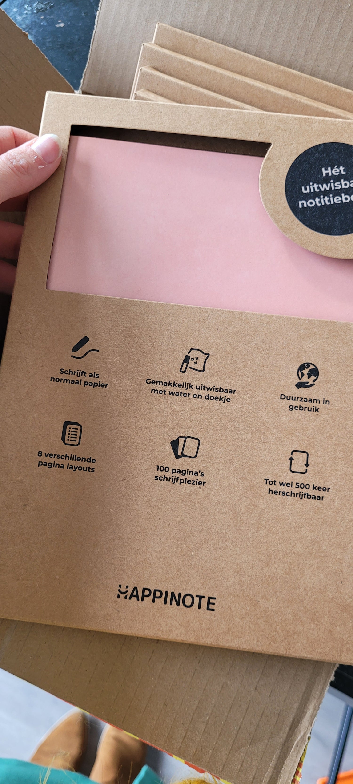 Happinote uitwisbaar notitieboek pink desert