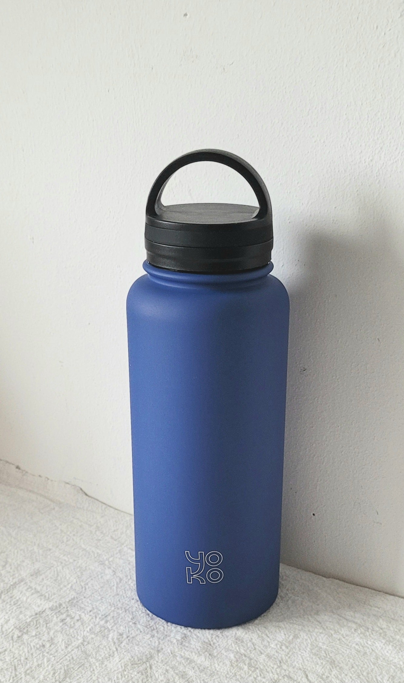 Geïsoleerde RVS drinkfles blauw, 1 liter