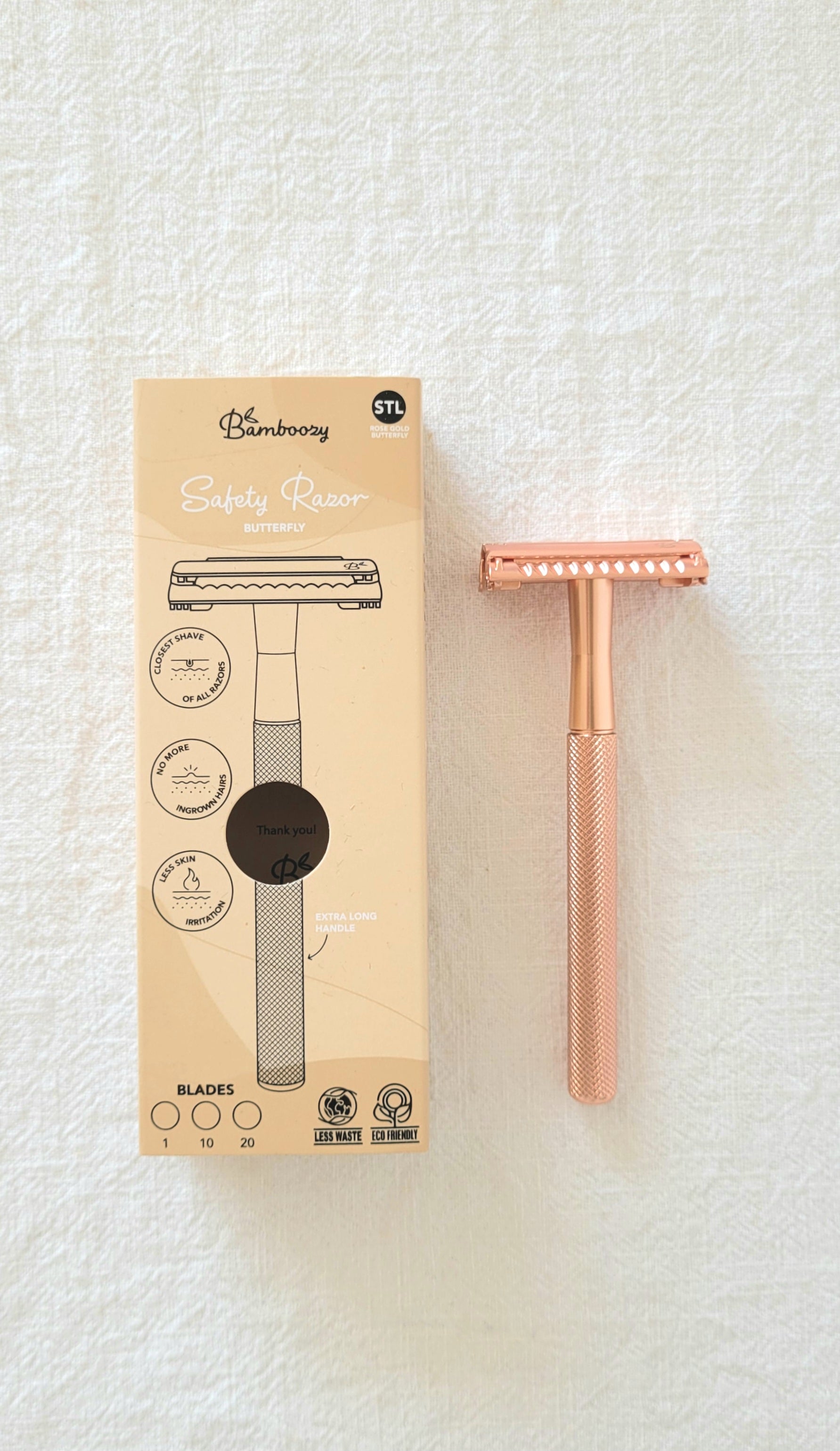 Safety razor mat roségold (vlindersluiting!)