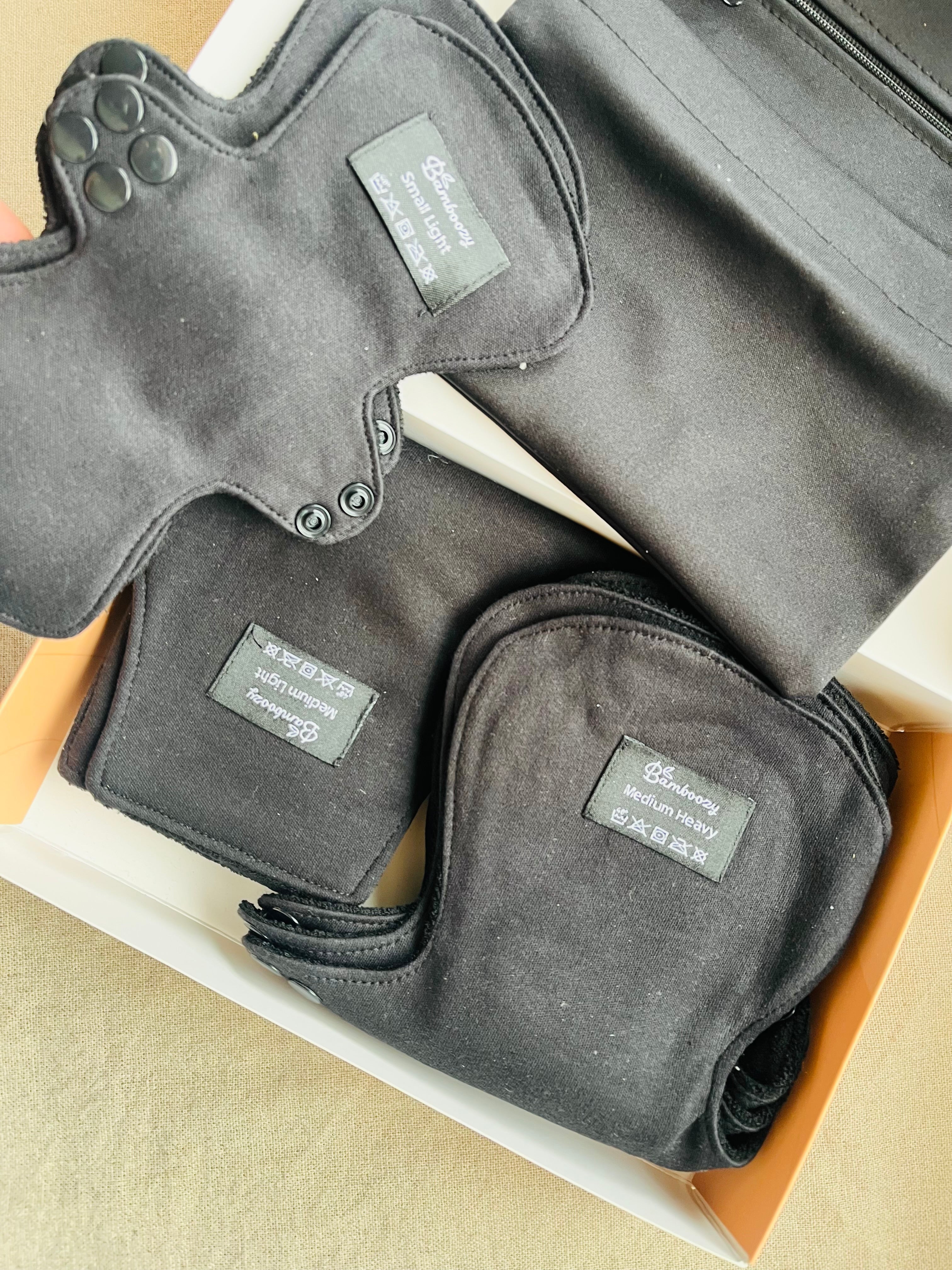 Set met herbruikbare menstruatie pads