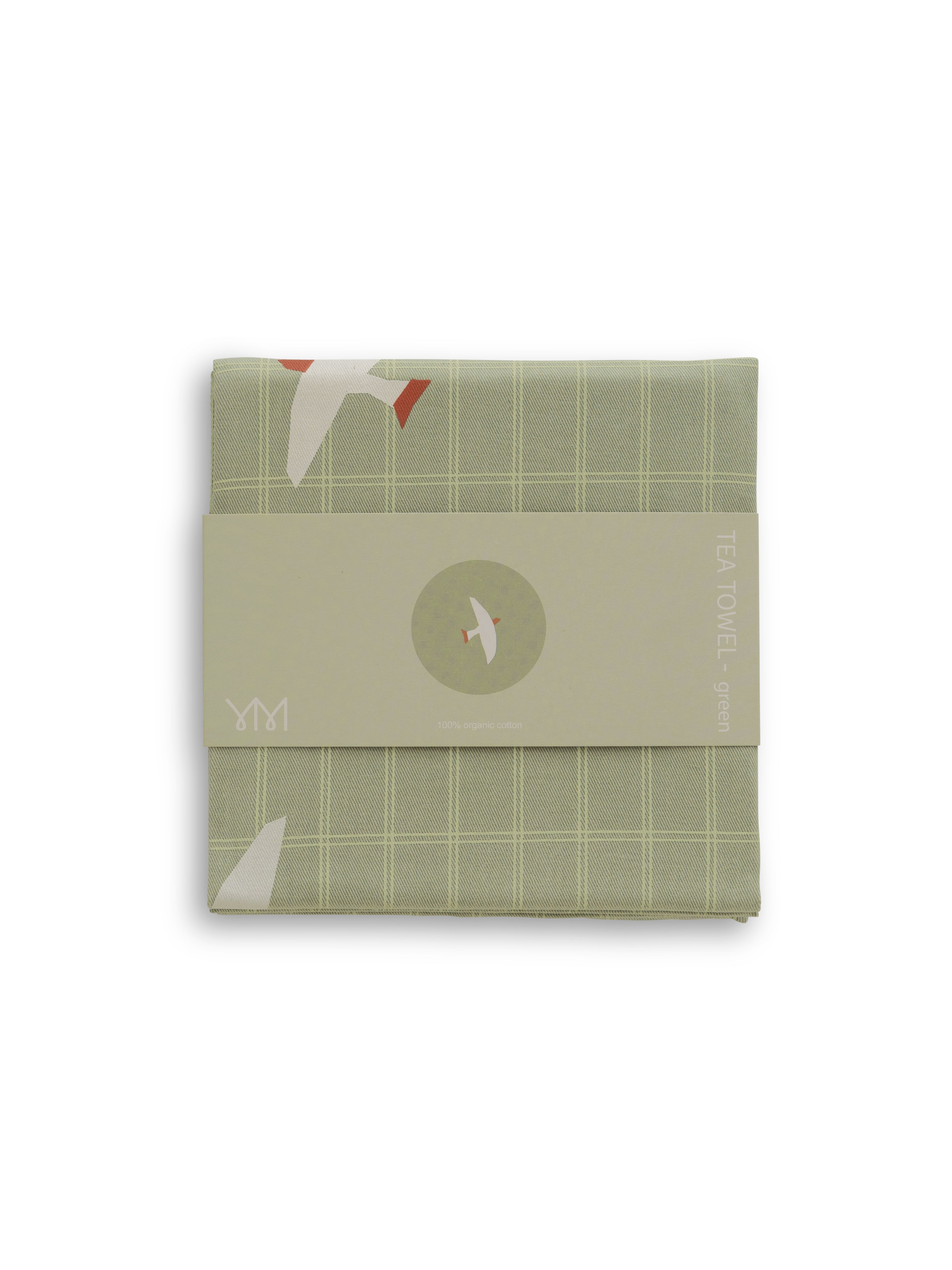 Theedoek vogels groen - biologisch katoen Jurianne Matter