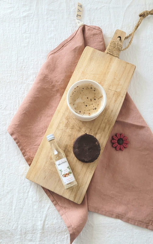 Cafe creme kitchen towel linen
