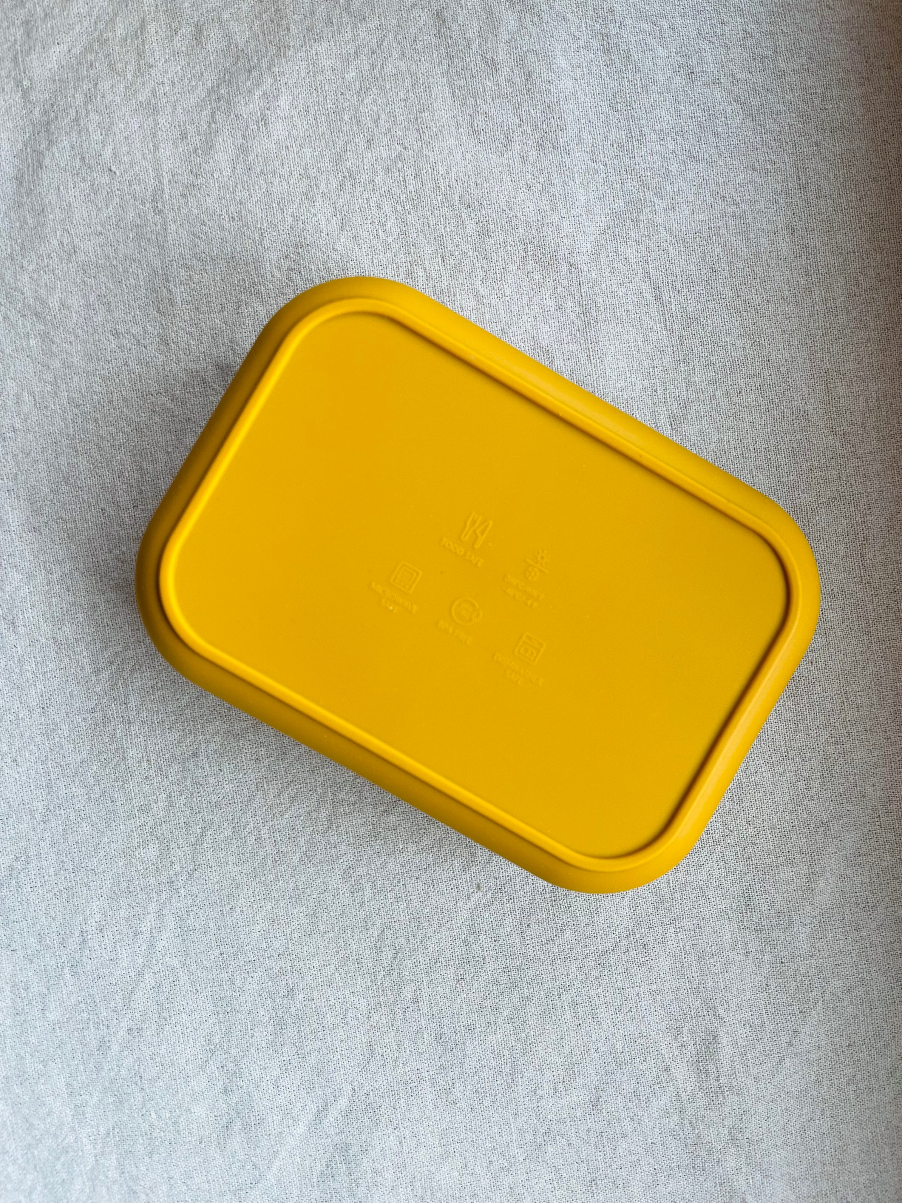 Lunchbox met 3 vakken - okergeel (met beschadiging)