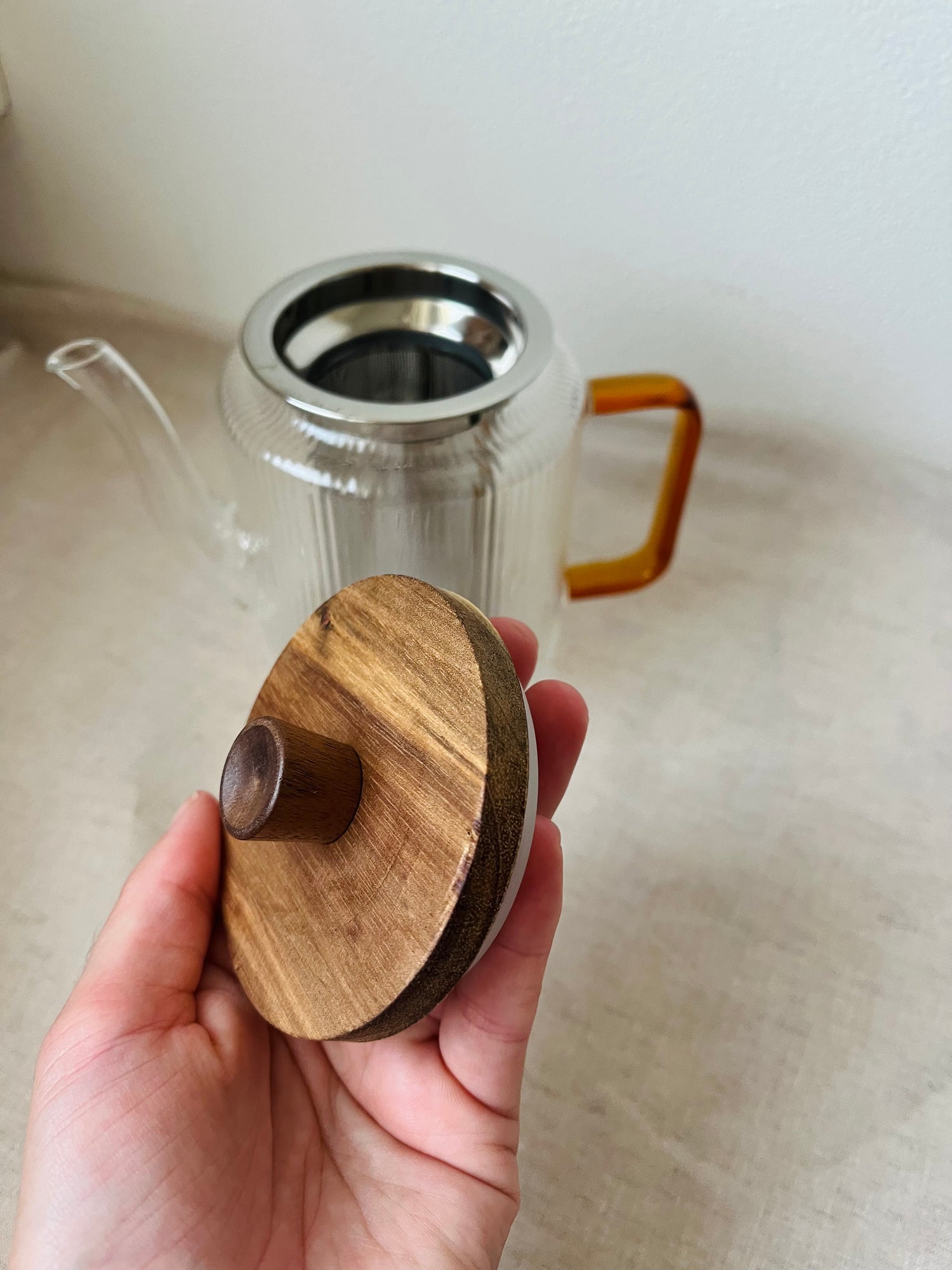 Glazen theepot met RVS filter (550 ml)