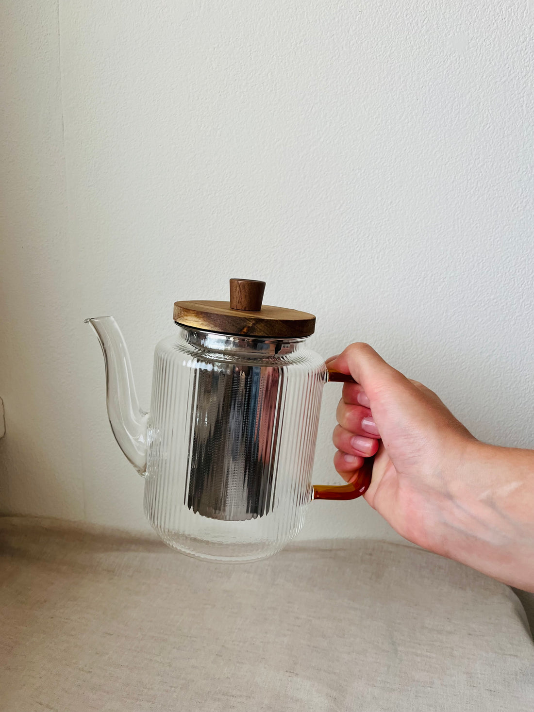 Glazen theepot met RVS filter (550 ml)