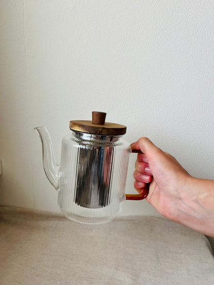 Glazen theepot met RVS filter (550 ml)