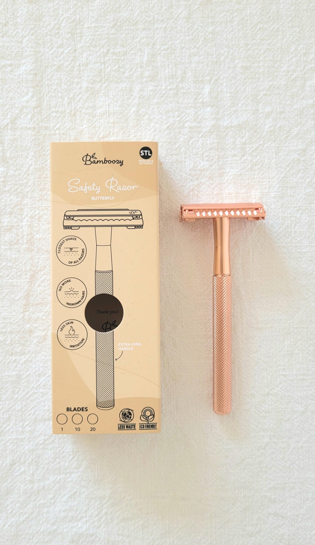 Safety razor mat roségold (vlindersluiting!)