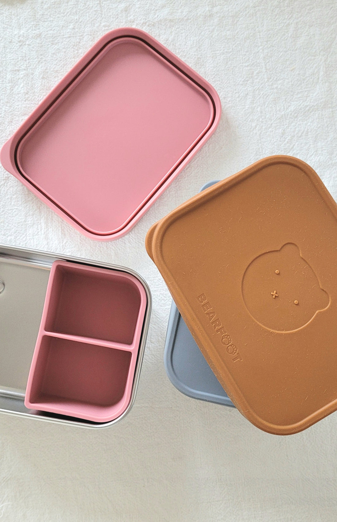 RVS lunchbox met siliconen deksel roze