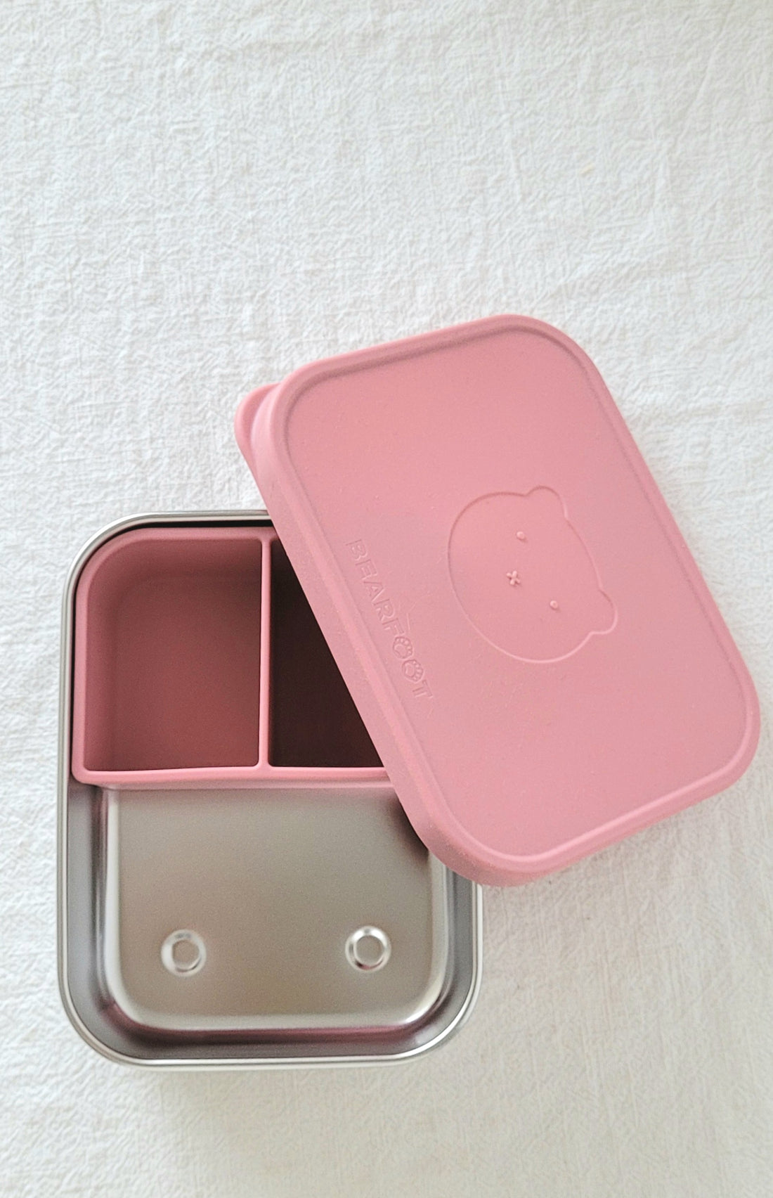 RVS lunchbox met siliconen deksel roze