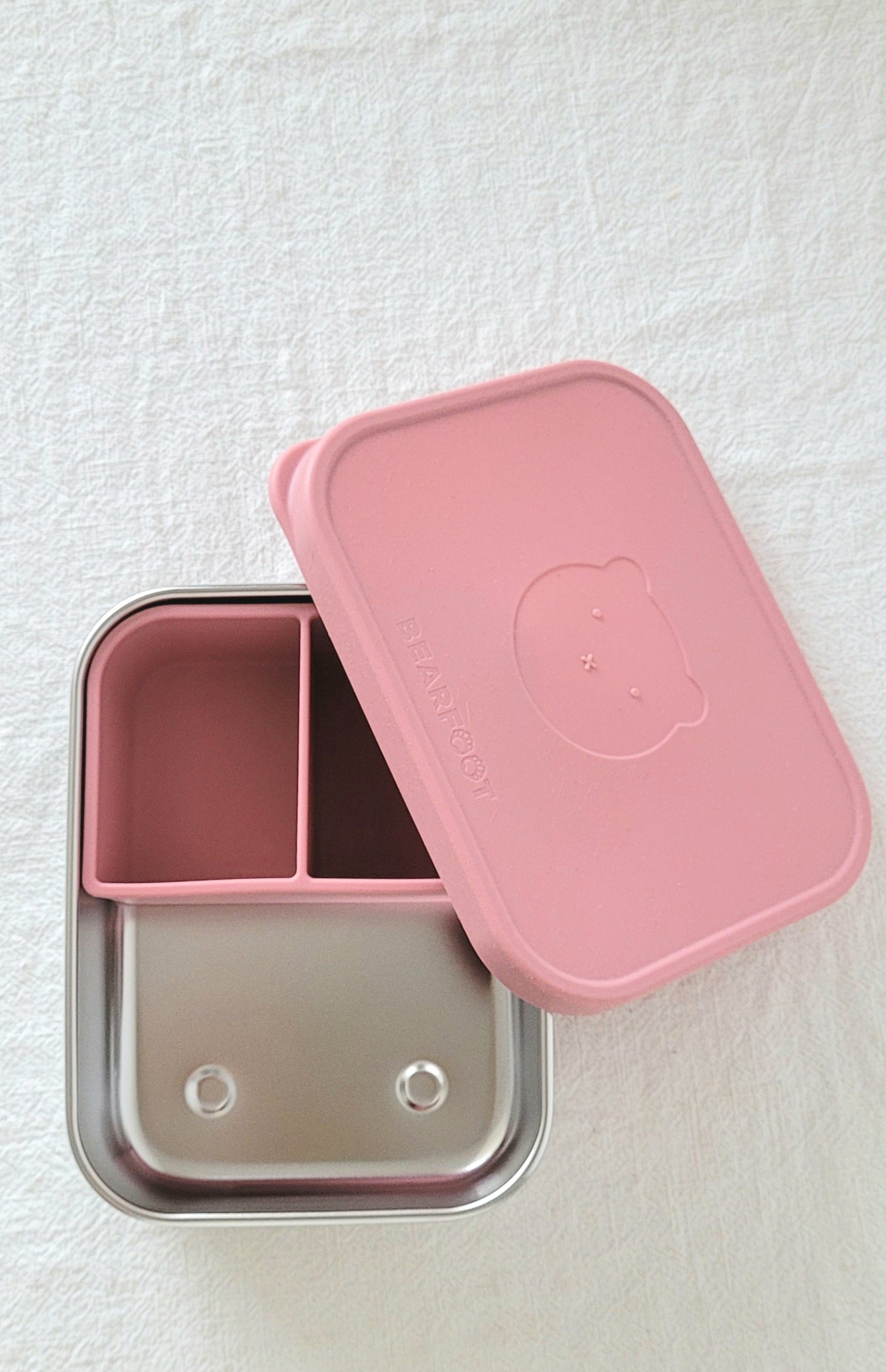 RVS lunchbox met siliconen deksel roze