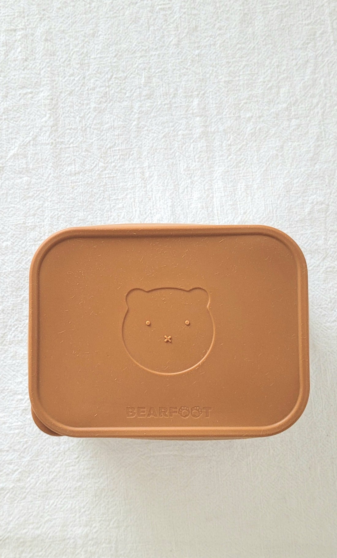 RVS lunchbox met siliconen deksel bruin