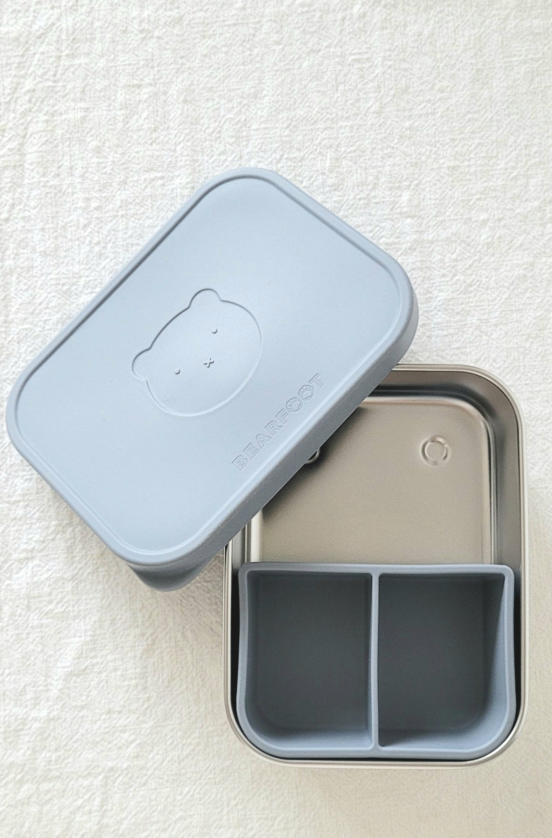 RVS lunchbox met siliconen deksel blauw