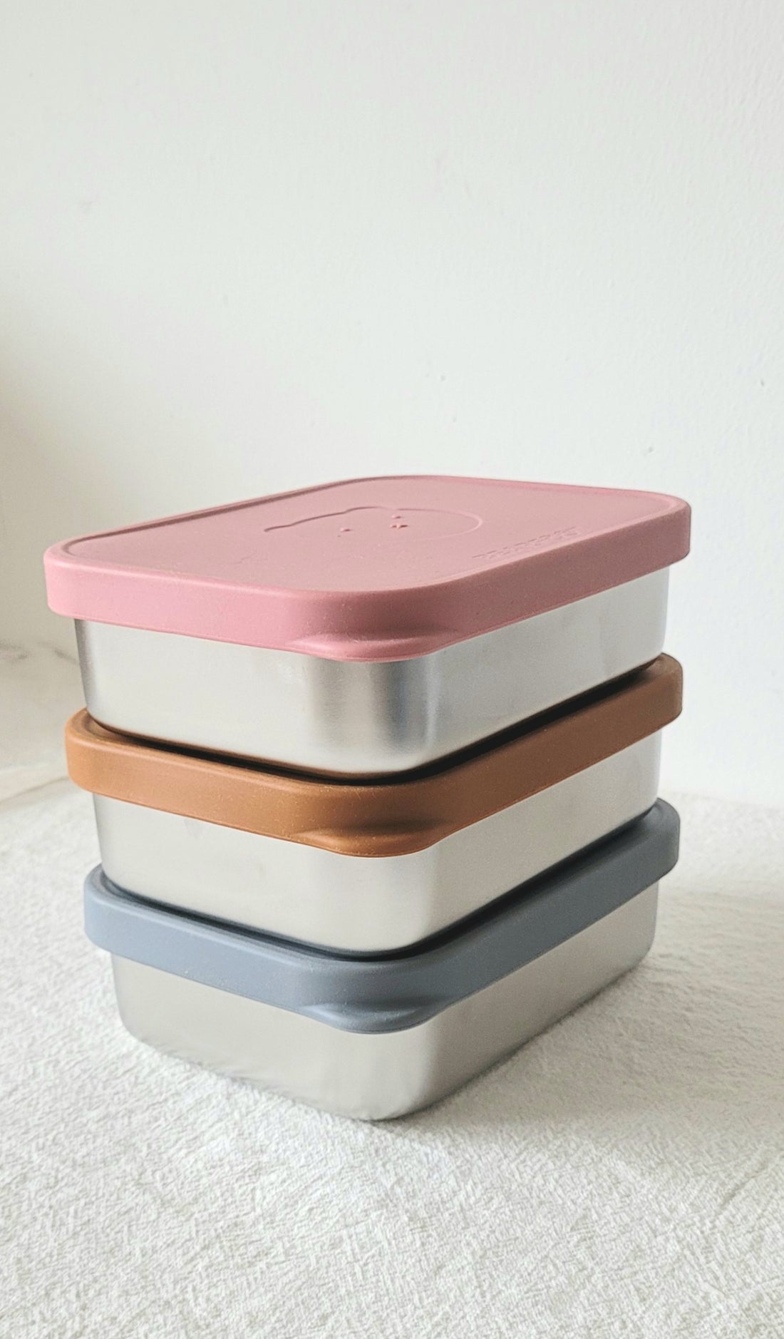 RVS lunchbox met siliconen deksel blauw