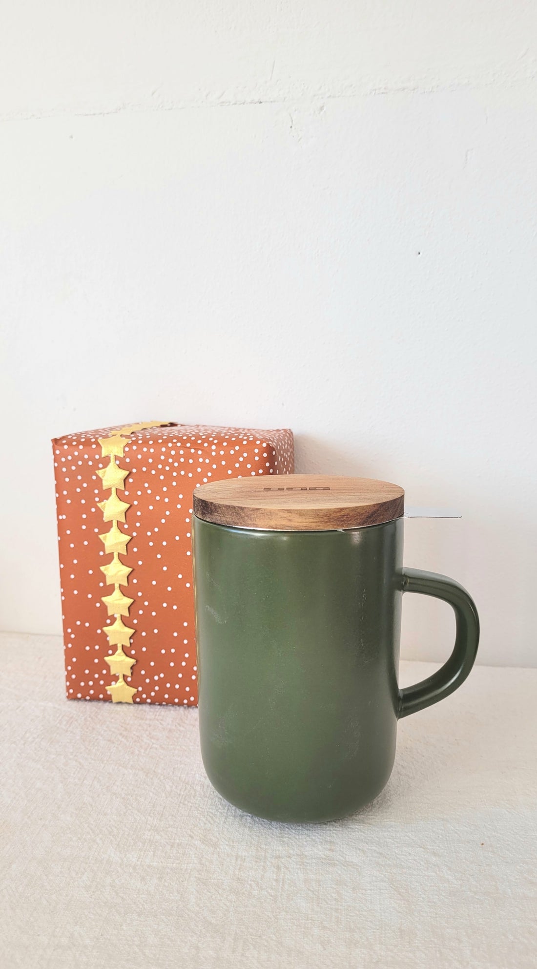 Theebeker mossgreen met filter, 475 ml