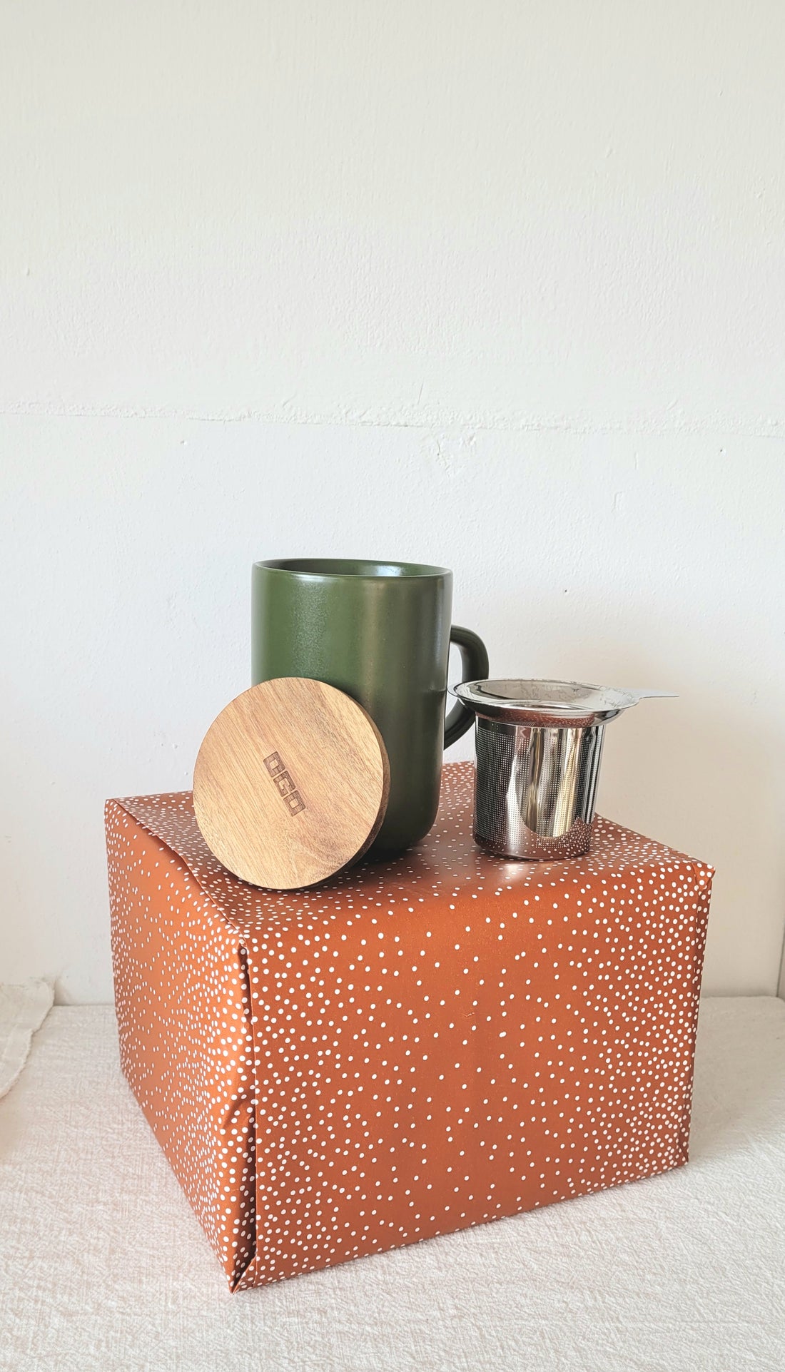 Theebeker mossgreen met filter, 475 ml