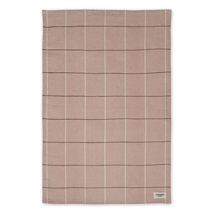 Aspegren theedoek roze geruit linnen - 50x70 cm