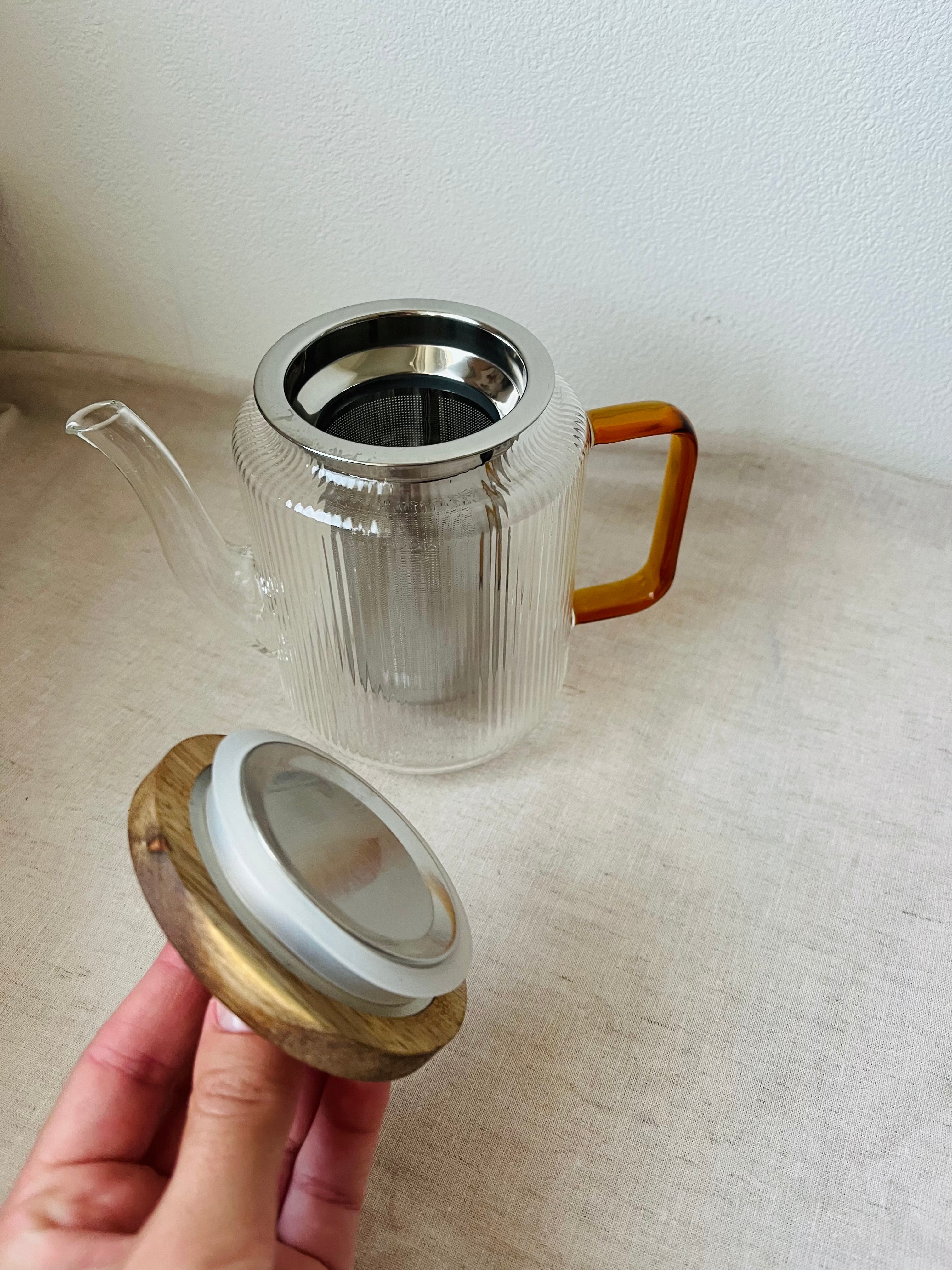 Glazen theepot met RVS filter (550 ml)