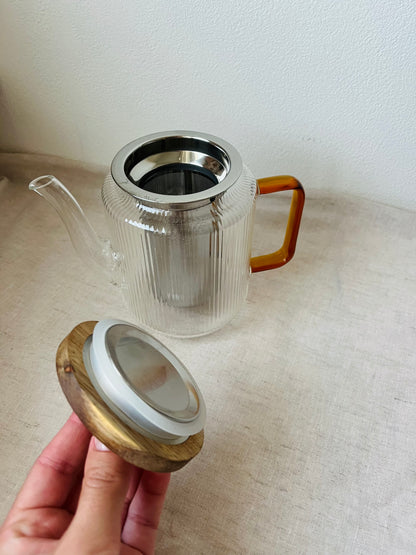 Glazen theepot met RVS filter (550 ml)