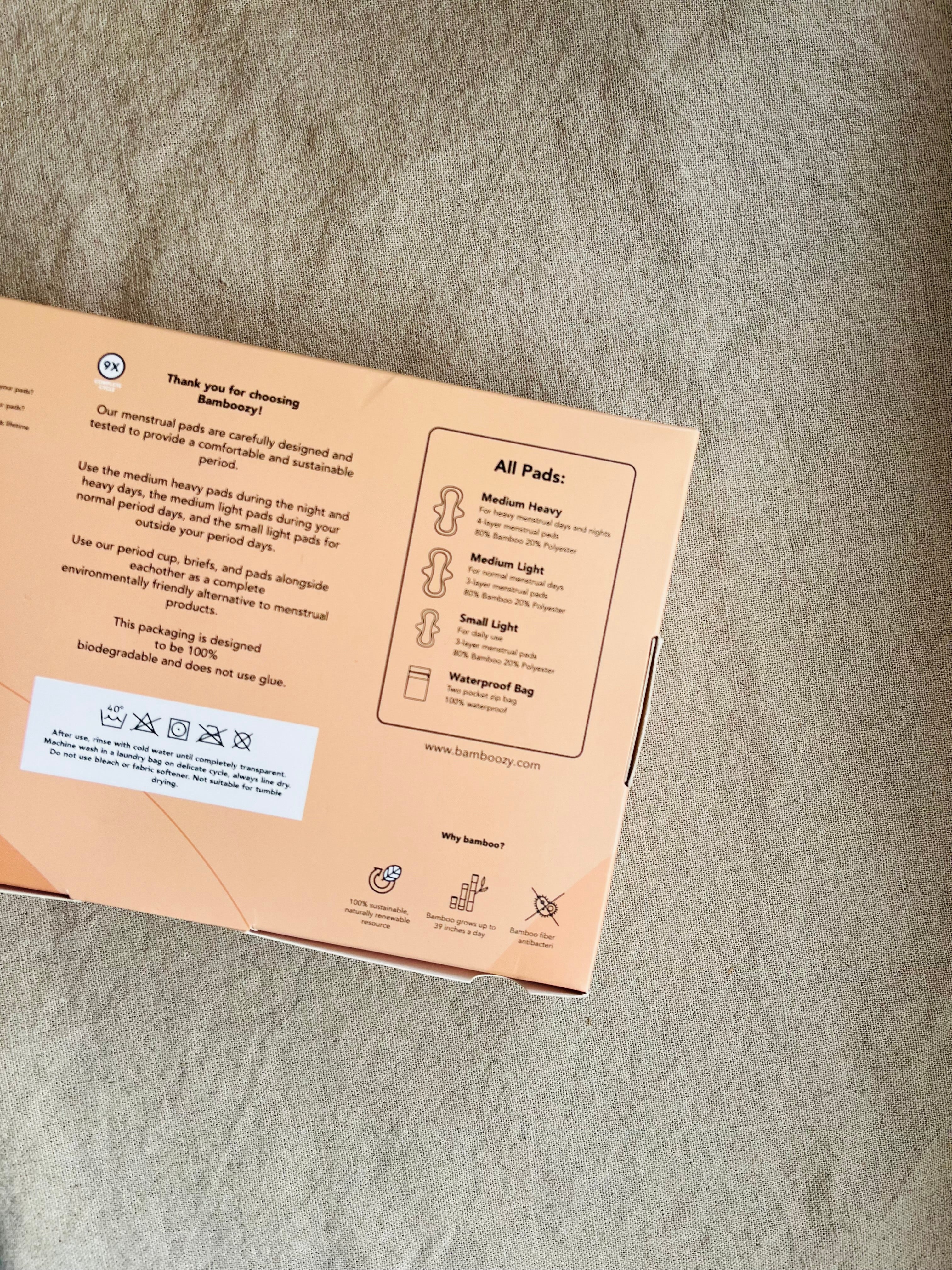 Set met herbruikbare menstruatie pads