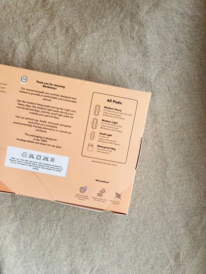 Set met herbruikbare menstruatie pads