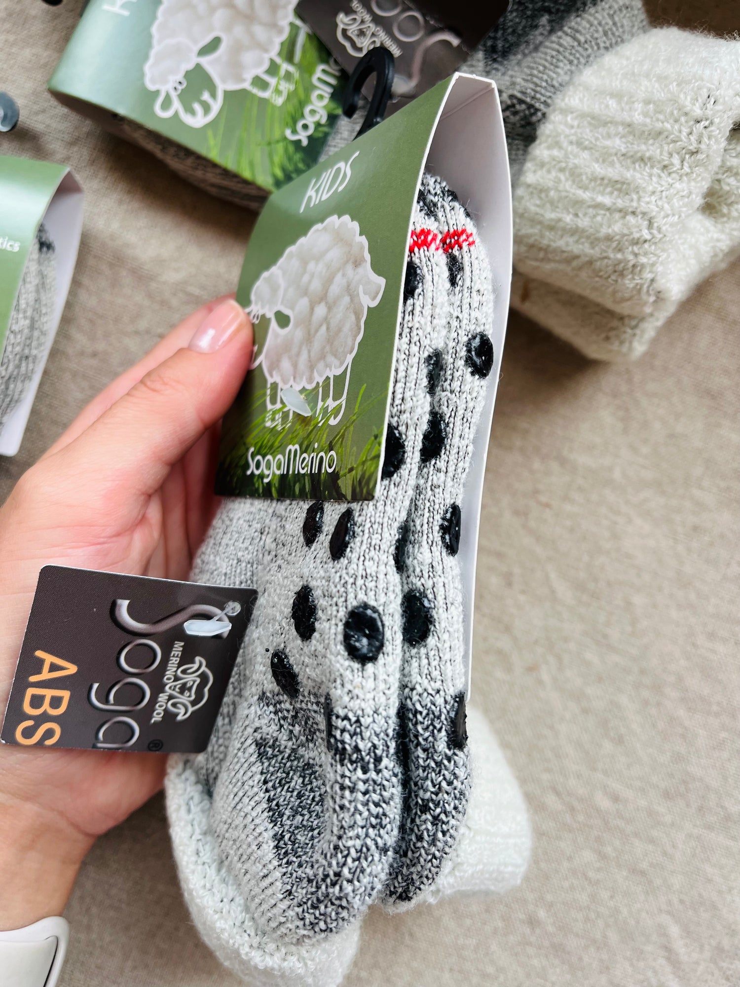 Merino wollen kindersokken met anti slip - maat 23-26