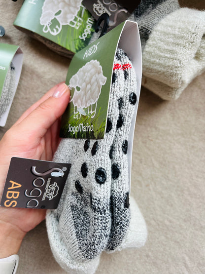 Merino wollen kindersokken met anti slip - maat 23-26