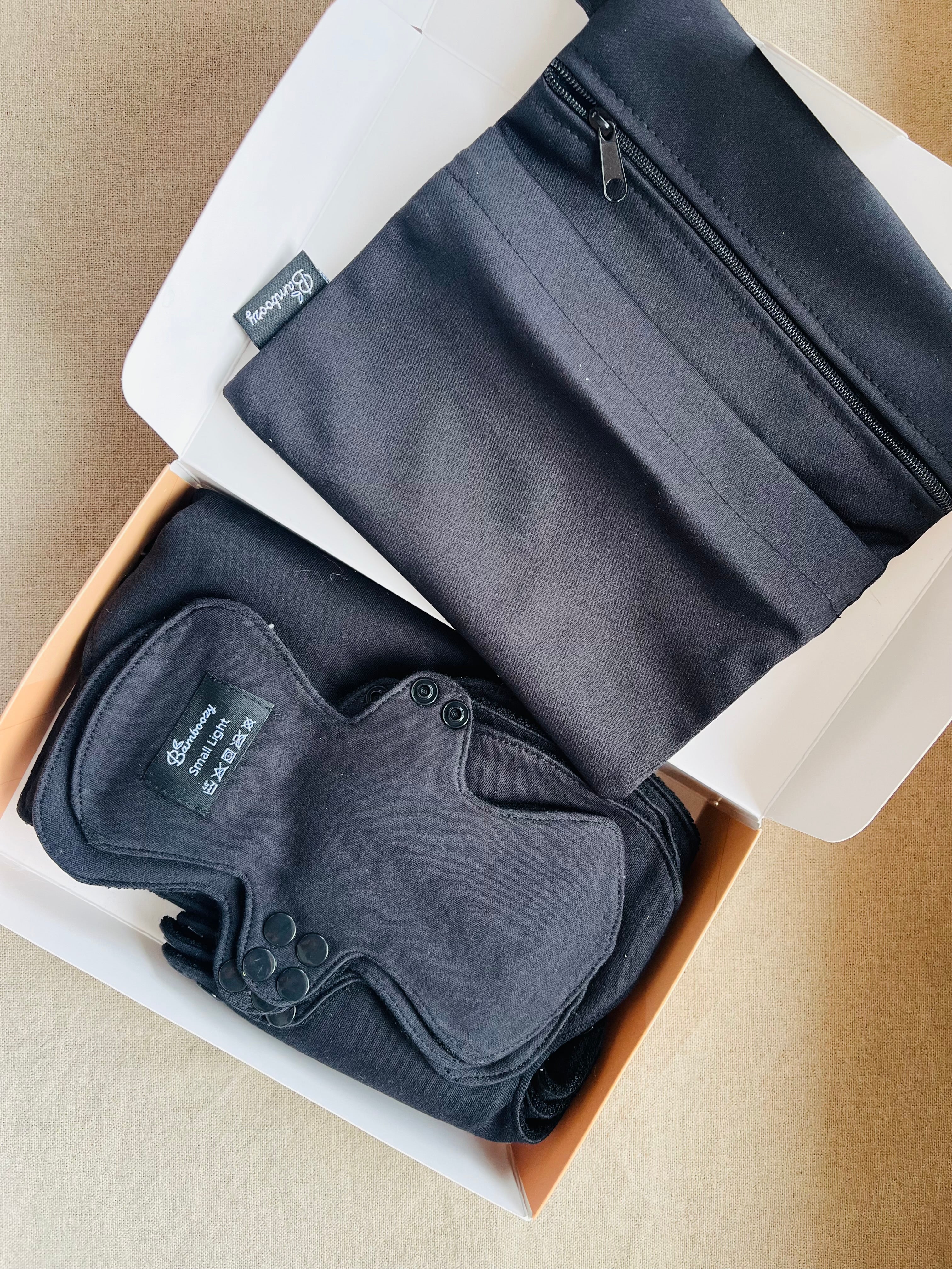 Set met herbruikbare menstruatie pads