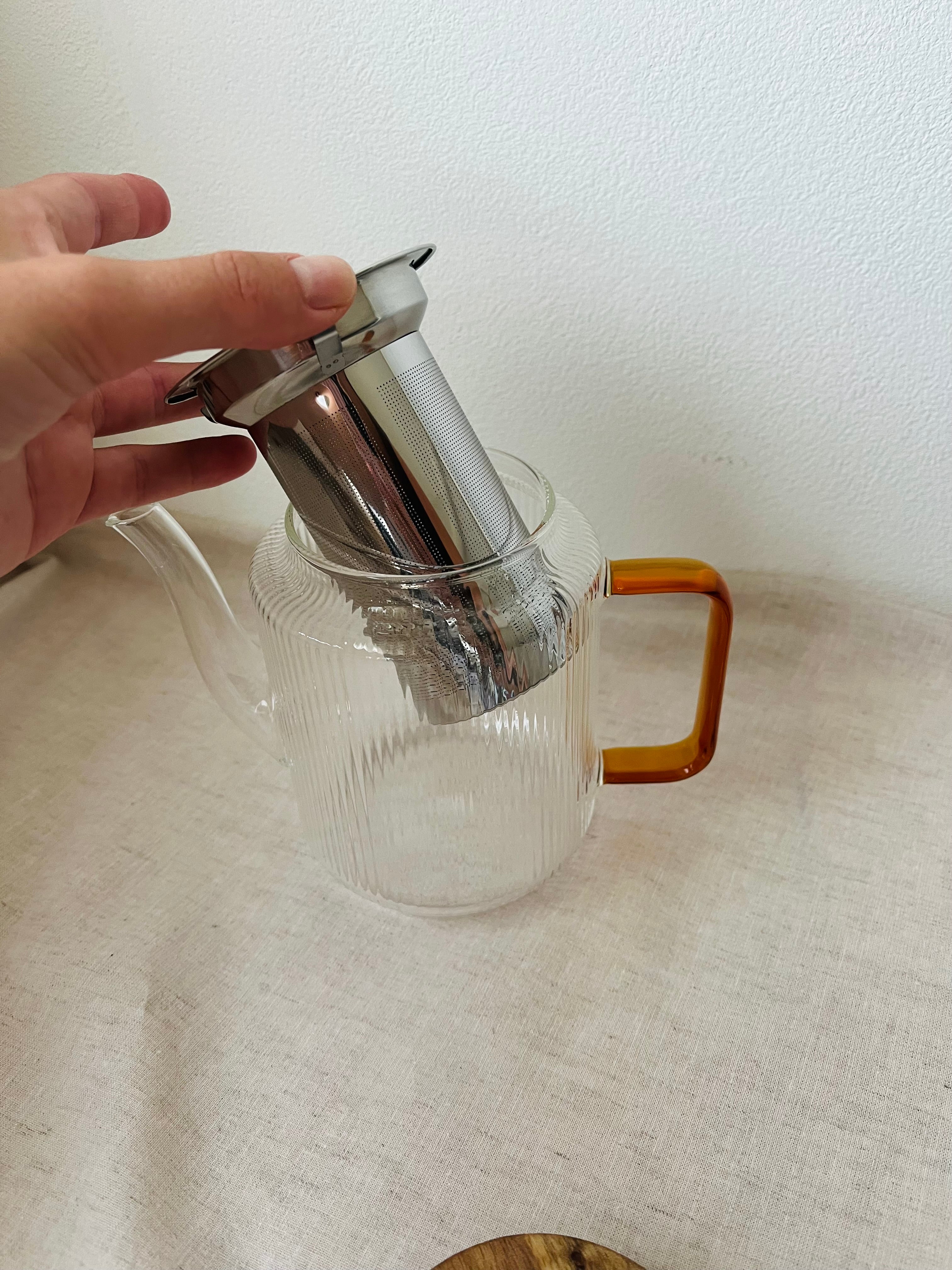 Glazen theepot met RVS filter (550 ml)