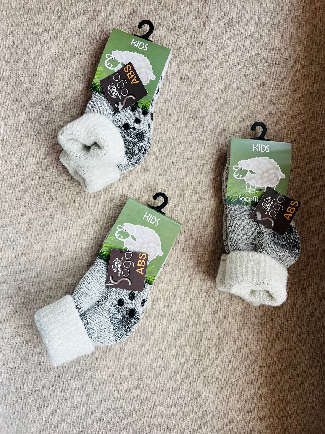 Merino wollen kindersokken met anti slip - maat 23-26