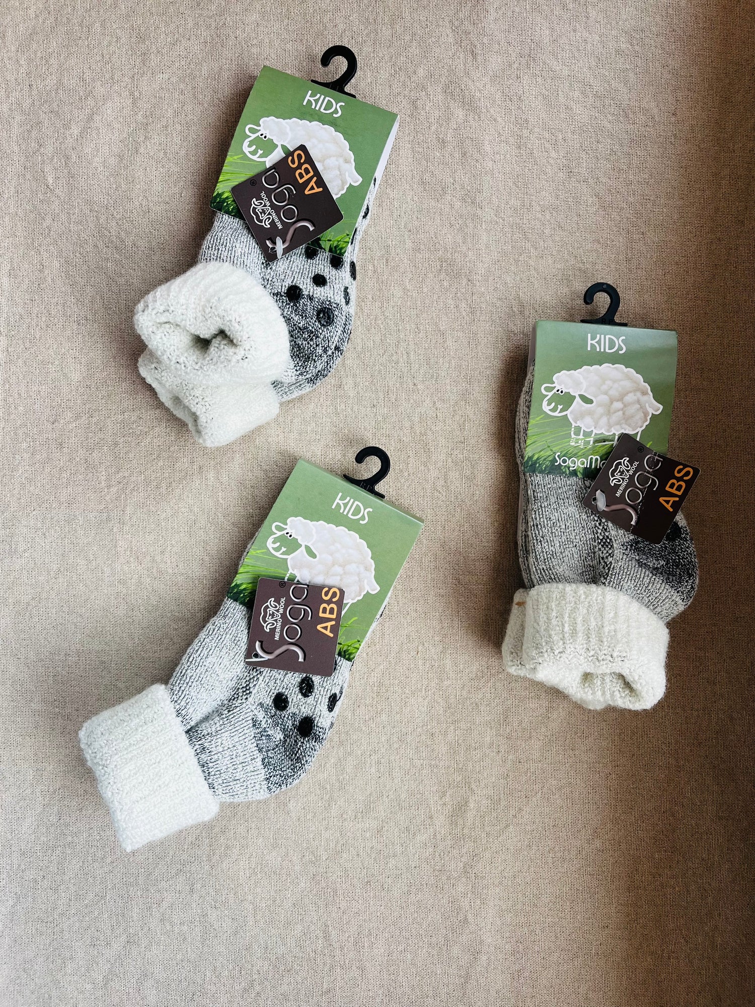 Merino wollen kindersokken met anti slip - maat 23-26