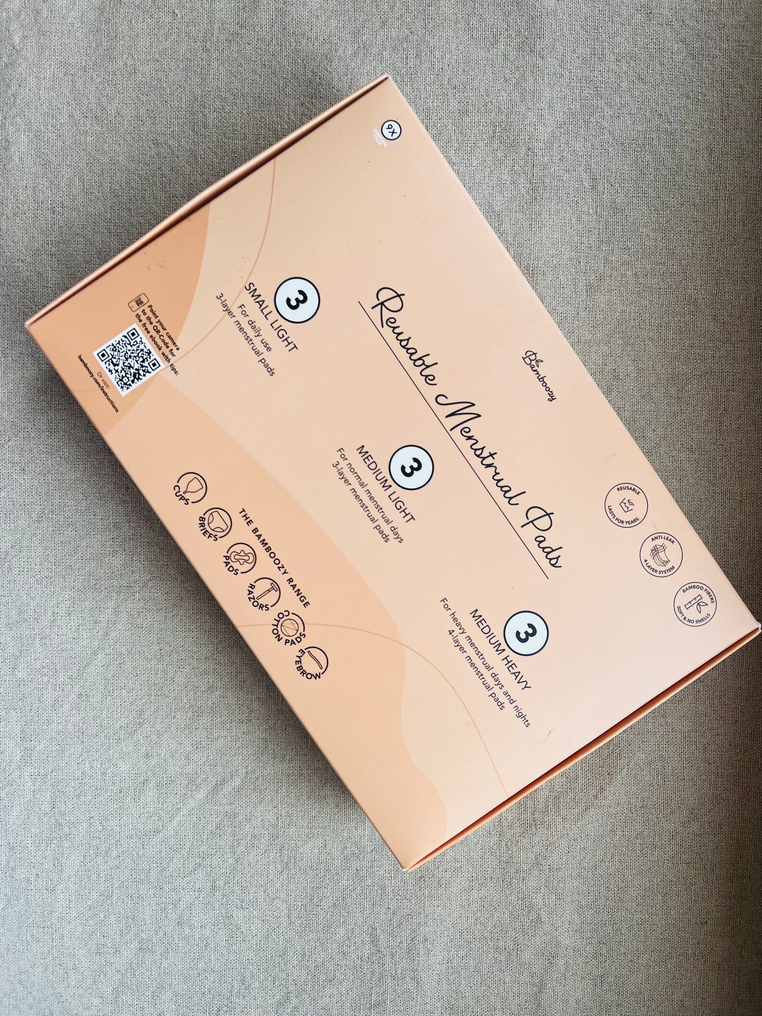 Set met herbruikbare menstruatie pads
