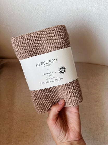 Gebreide keukendoek - zinc