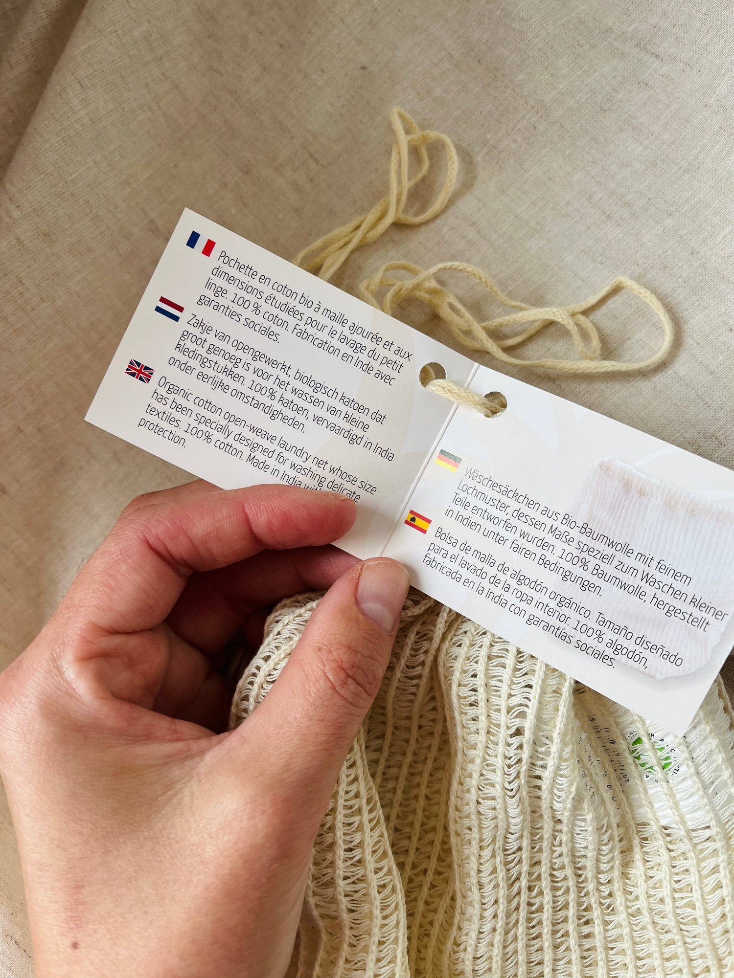 Katoenen waszak (28 x 26 cm)