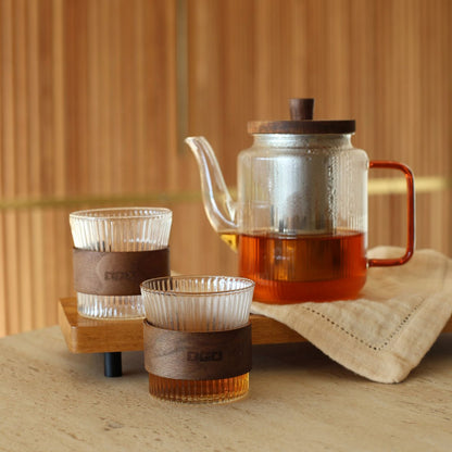 Glazen theepot van borosilicaatglas