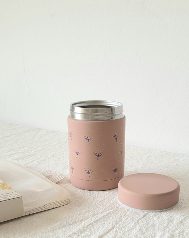 Fresk stainless steel food jar dandelion pink, 300 ml